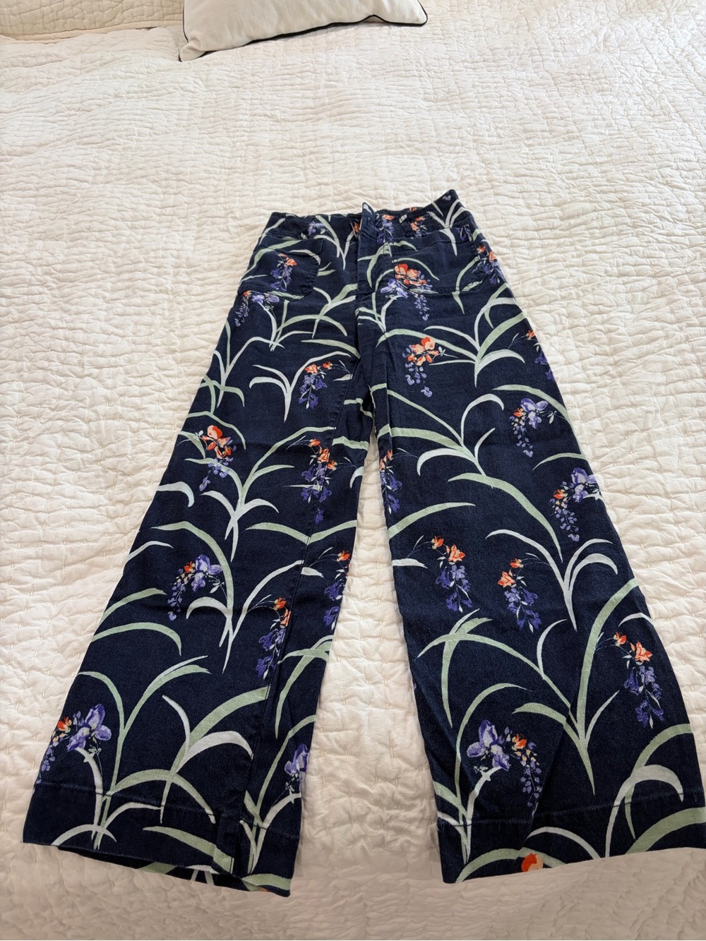 Anthro Collette wide leg linen pants